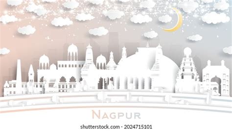 Nagpur India City Skyline Paper Cut Stock Vector (Royalty Free ...