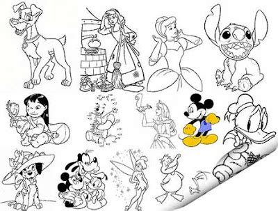 Quality Graphic Resources: 900 Disney Characters in Black and White