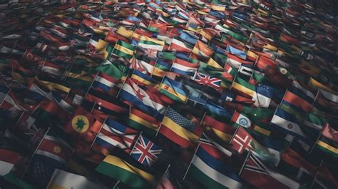 Premium Photo Flags Of Different Nations