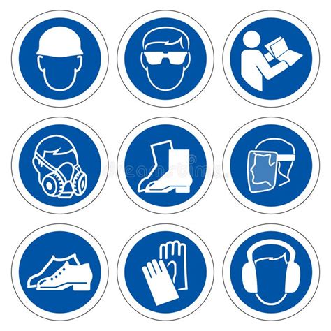 Required Personal Protective Equipment PPE Symbol,Safety Icon Stock ...