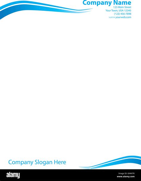 Blue Wave Professional Letterhead Template Stock Photo Alamy