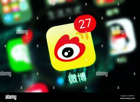 Creative photo: The logo of Sina Weibo, a Chinese microbloggi…