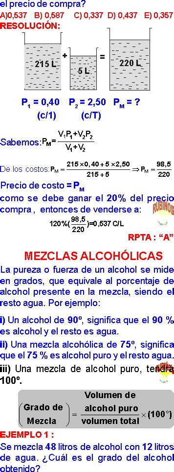 REGLA DE MEZCLA Y ALEACIÓN EJERCICIOS RESUELTOS PDF