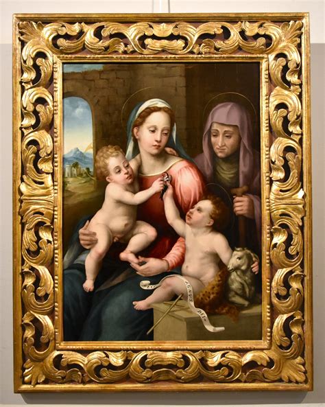 Madonna Col Bambino San Giovannino E Sant’anna Giovanni Battista Del Verrocchio Firenze 1494