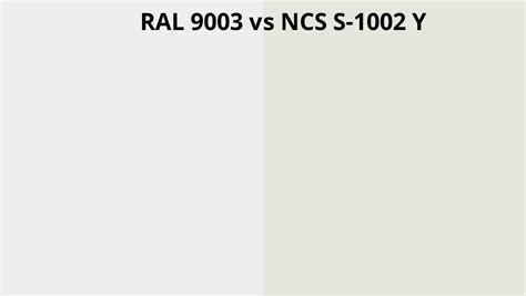 Ral 9003 Vs Ncs S 1002 Y Ral Colour Chart Uk