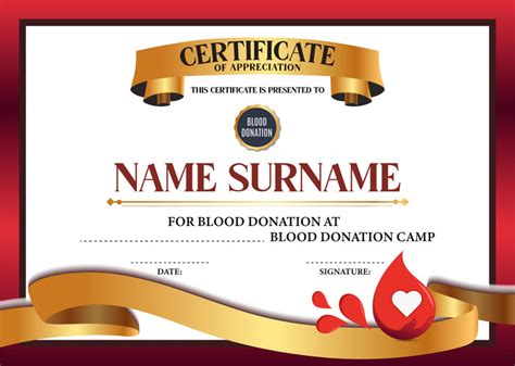 Blood Donation Certificate Template Luxury | EPS Free Download - Pikbest