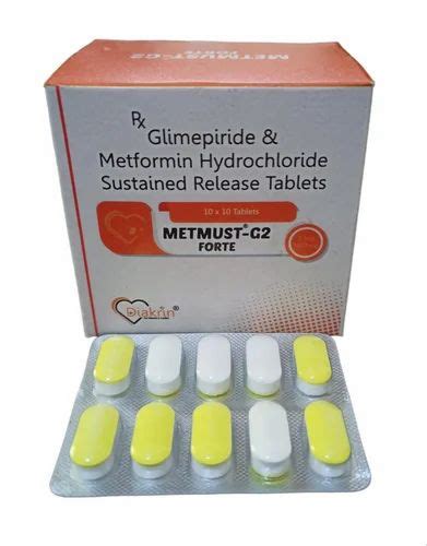 Glimepiride Metformin Hydrochloride Sustained Release Tablets 1000 Mg