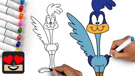 How To Draw Road Runner Looney Tunes YouTube