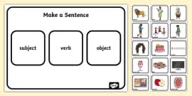 Subject Verb Object Sentence Creation Cards F Grammar