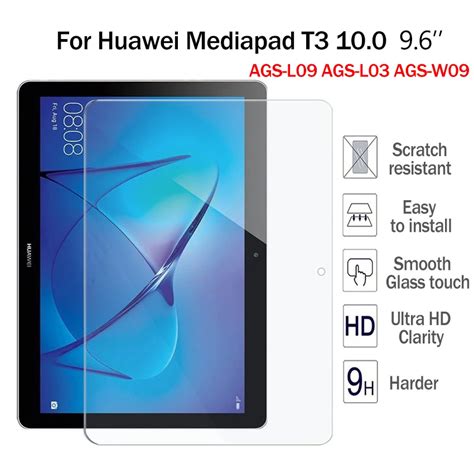 Protecteur d écran en verre pour tablette Huawei MediaPad T3 10 9 6