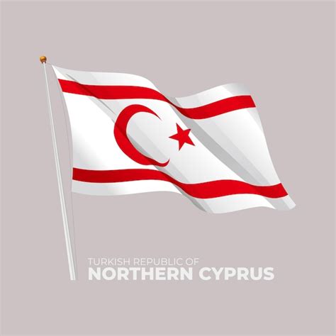 Premium Vector Northern Cyprus National Flag Waving Vector 3d