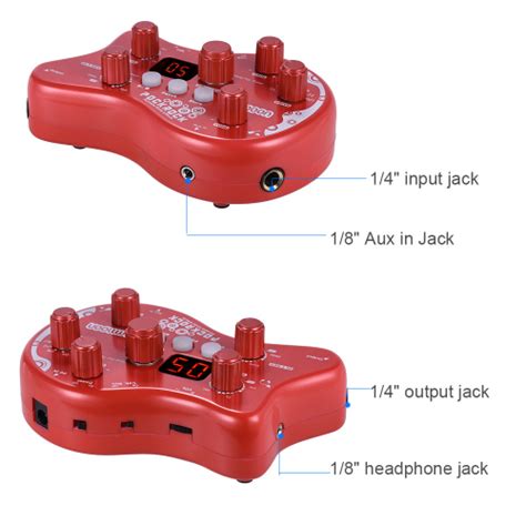 Ammoon PockRock portátil Effect Processor Pedal 15 tipos de efeitos