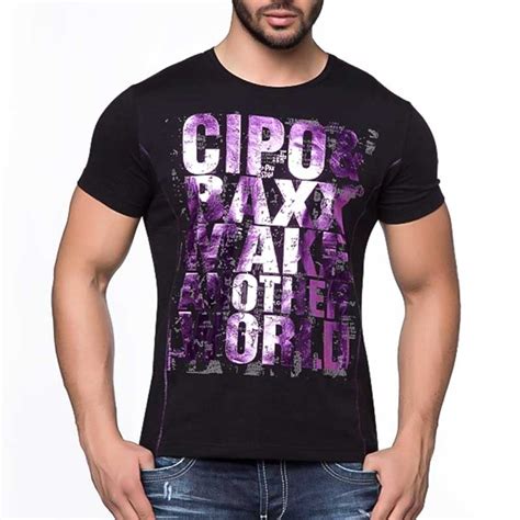 cipo baxx classic street wear  shirt  shiny party print