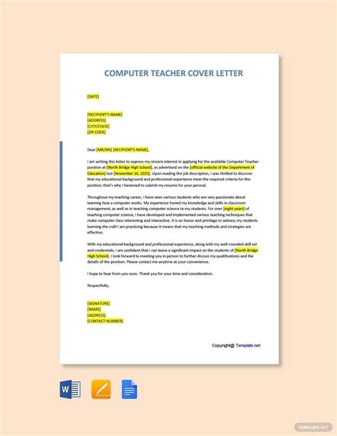 Computer Science Teacher Cover Letter Example Free Guide 43 OFF