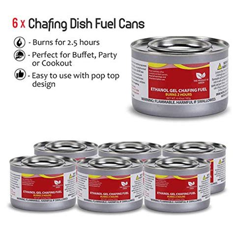 Chafing Dish Fuel Cans Includes Ethanol Gel Chafing Fuels Burns