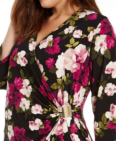 Calvin Klein Floral Print Faux Wrap Dress Macys