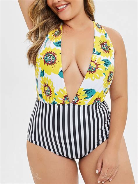 Plus Size Plunging Swimsuit Hot Sex Picture