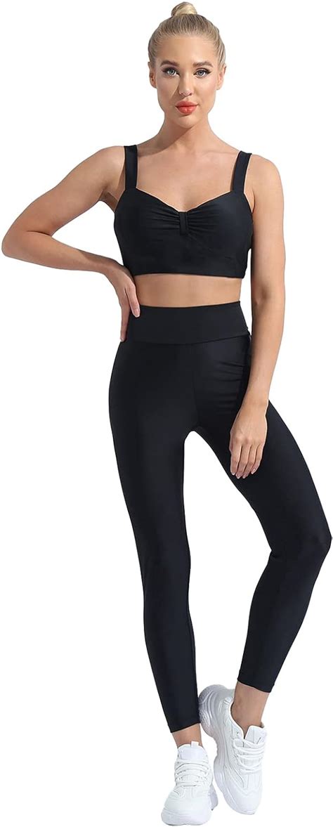 Dpois Damen Trainingsanzug Jogginganzug Set Yoga Sport Fitness Outfits