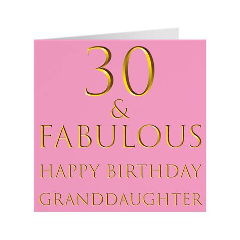 Granddaughter 30th Birthday Card 30 And Fabulous Etsy Uk