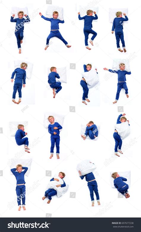 Young Child Different Sleeping Positions Stock Photo 697677238 ...