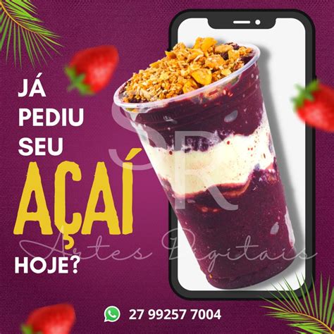 Pack 5 Artes Feed Instagram Açaiteria Elo7 Produtos Especiais