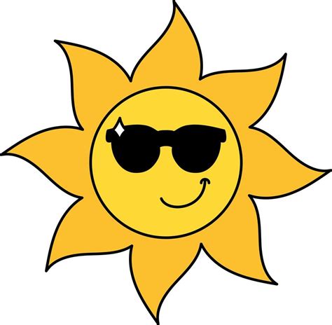 ilustracao de contorno de emoji de sol confiante  vetor  vecteezy