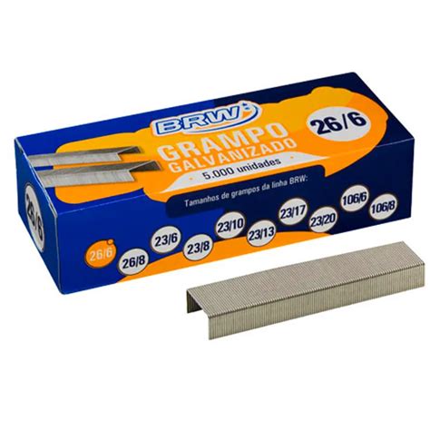 Grampo Para Grampeador 26 6 Galvanizado C 5000 Unid Brw Lupel