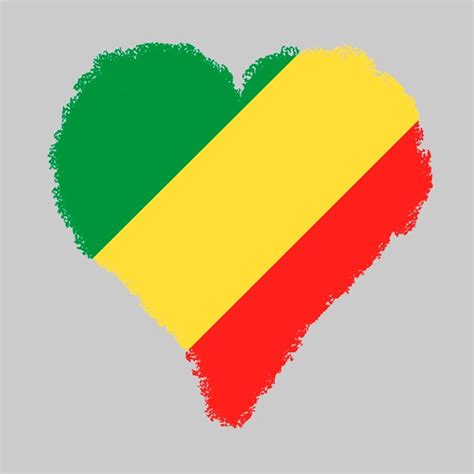 Premium Photo Congo Brazzaville Colorful Flag In Heart Shape With