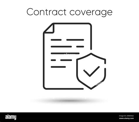 Contract Coverage Line Icon Insurance Policy Sign Refund Claim Symbol