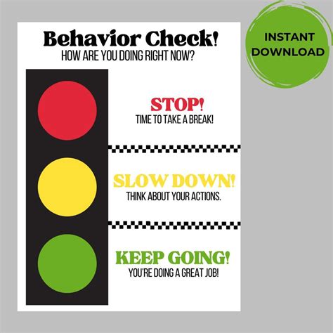 stop light behavior chart printable kids behavior chart behavior chart