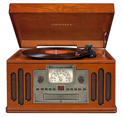 Crosley Cr704c Pa Musician Turntable With Radio Cd Player Cassette And Aux In Paprika Top