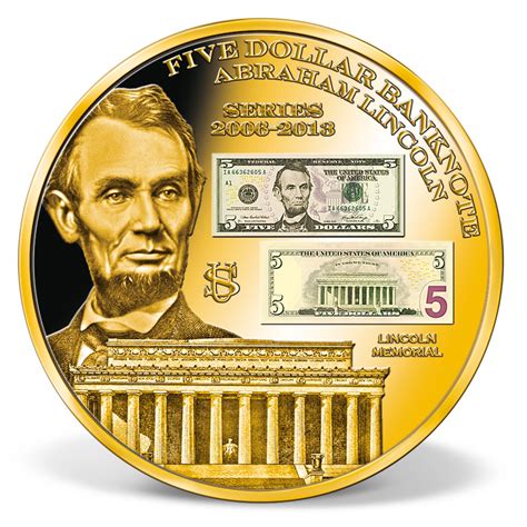 Colossal 5 Dollar Banknote Commemorative Coin | Gold-Layered | Gold ...