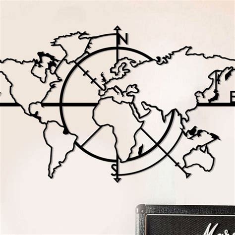 Metal World Map Metal Wall Decor Metal Wall Art Etsy Canada