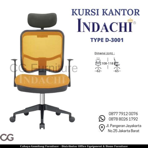 Jual Kursi Kantor Indachi Type D Office Chair Kursi Kerja Kursi