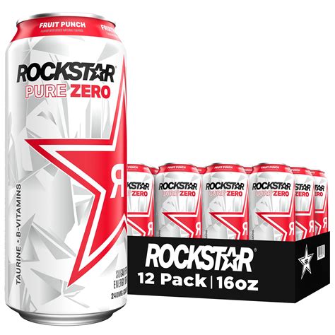 Rockstar Pure Zero Sugar Punched Fruit Punch Energy Drink Oz