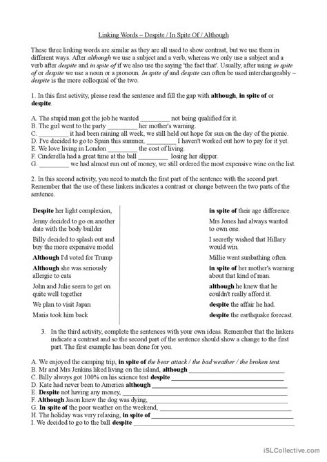 Conjunctions Of Addition General Gra… English Esl Worksheets Pdf And Doc