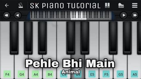 Pehle Bhi Main Animal Beginner Piano Tutorial Easy Piano Youtube