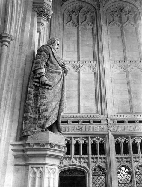 House Of Commons Palace Of Westminster London The Lobby With The Statue Of Sir William