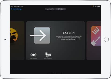 Andere Musik Apps mit GarageBand für das iPad verwenden Apple Support