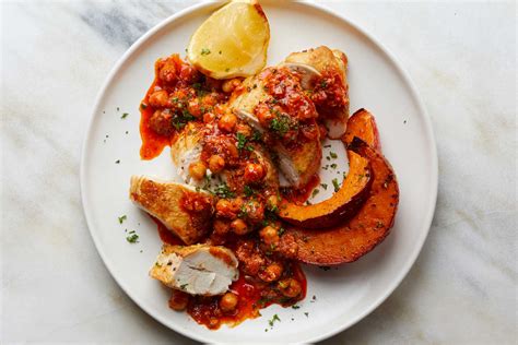 Roasted Chicken Breasts With Harissa Chickpeas Recipe