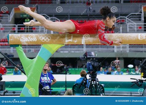 Olympic Champion Laurie Hernandez Of United States Practices On The