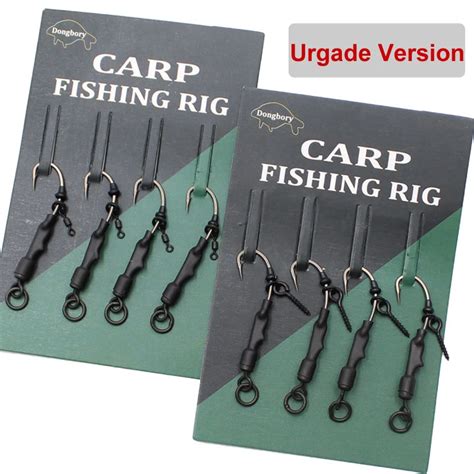 4Pcs Karper Rig Gecoat Prikkeldraad Karper Vissen Haak Klaar Gebonden