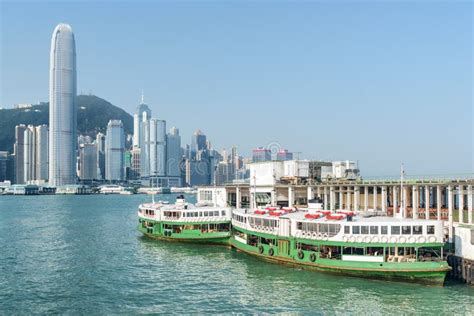 Victoria Harbor And Ferry Pier Tsim Sha Tsui Hong Kong Stock Image