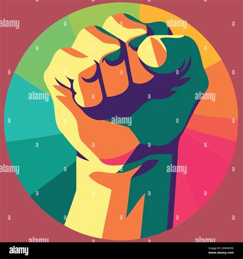 Lgbt Pride Day And Month Clenched Fist Colorful Minimalistic Vector