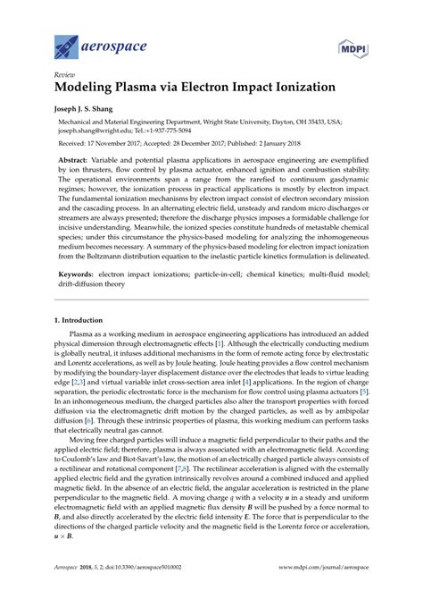 (PDF) Modeling Plasma via Electron Impact Ionization