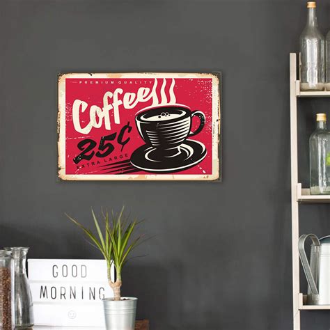 Retro Coffee Metal Plate Poster Tin Plaques Wall Signs For Bar Pub Room