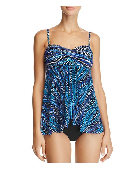 Lyst Gottex Blue Nile Bandeau Flyaway One Piece Swimsuit In Blue