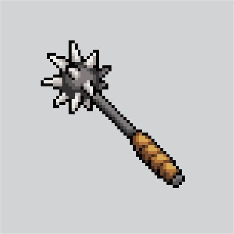 Premium Vector Pixel Art Illustration Mace Pixelated Mace Weapon Mace