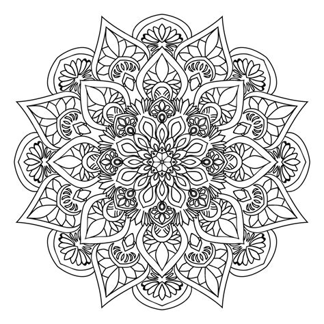 Gambar Garis Seni Meditasi Mandala Latar Belakang Transparan Mandala