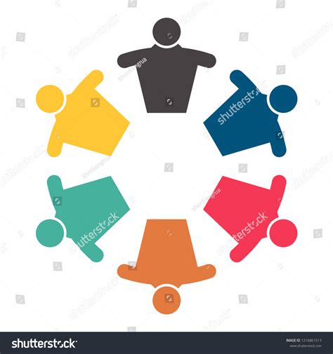 Group Six Persons Circle Holding Hands Stock Vector Royalty Free